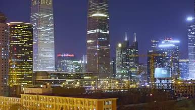 北京CBD城市夜景延时拍摄视频的预览图